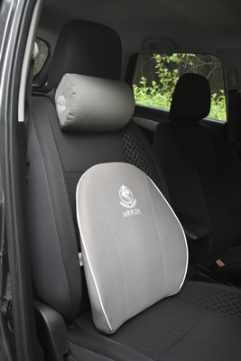MRRON Faux Memory Foam Neck Rest & Cruz Spine Support For Car or Office Chair Back / Lumbar Support(Black)