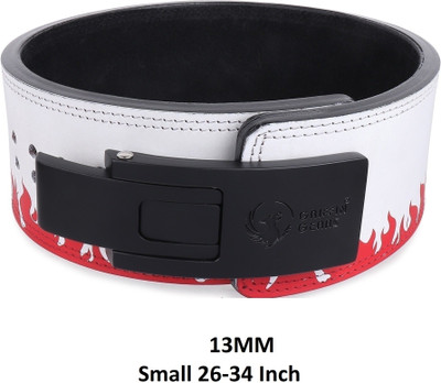 GRIFFIN GEARS Powerlifting Lever Black Buckle With Red Fire Belt Power 13MM Heavy Duty Weight Lifting Belt(White)