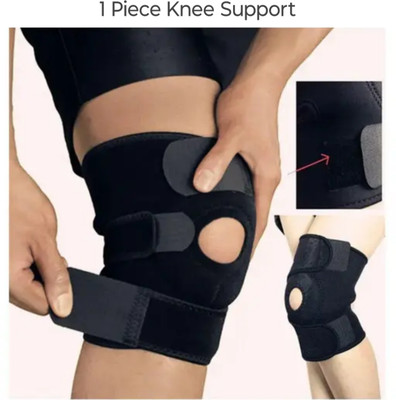 Mulkraj Ortho Adjustable Knee Cap Support Brace Sports Gym Running Arthritis Joint Pain Relief Knee Support(Black)