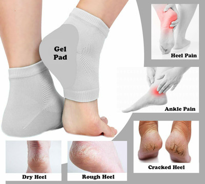 KKNTERPRISE Spa Gel Half Heel Socks Anti Crack Silicon Gel Heel202 Heel Support