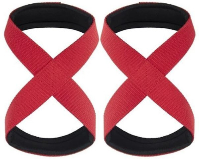 GymWar Deadlift Straps For Gym Figure 8 Lifting Straps Gym Straps For Weightlifting Wrist Support(Red)