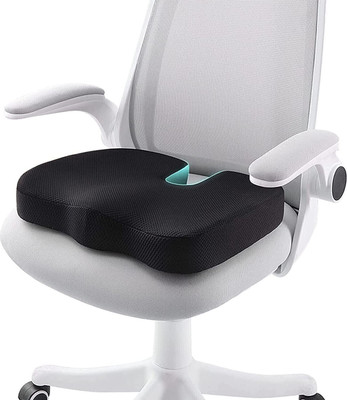 Fazista Memory Foam Seat Cushion for Car and Office Back / Lumbar Support(Black)