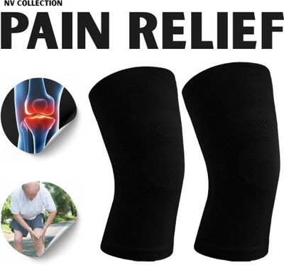 NV COLLECTION Anti-Strain Knee Sleeve for Smooth Motion Knee Support(Black)