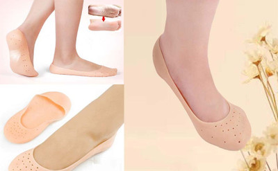 Ramya beauty care Moisturizing Gel Heel Socks Foot Support Ankle Support Silicone Heel Support(Beige)