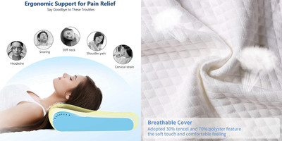 HIRUSH ENTERPRISE Memory Foam Fruits Sleeping Pillow Pack of 1(White)