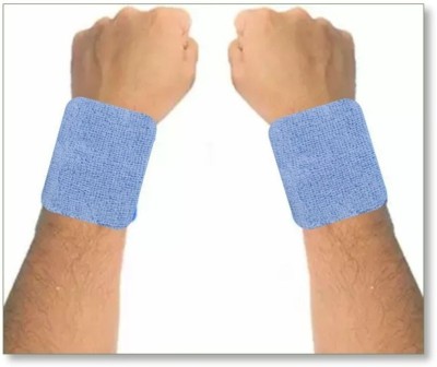 HeadTurners Sweat Band Wrist Support for Gym Cricket Running And Sports Activities 3 inches Wrist Support(Blue)
