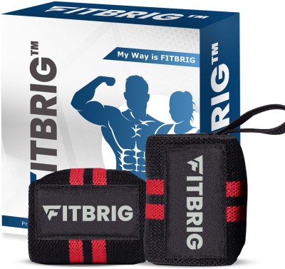 FITBRIG Elastic Weightlifting Wrist Straps Breathable with Thumb Loop for Men & Women Wrist Support(Red)