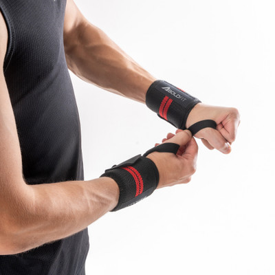 BOLDFIT Wrist Band for Men & Women, for Gym. Supporter(Red, Black)