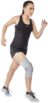 EXCLIQ Knee Wrap With Loop Elastic Technology, Size- Large Knee Support(Grey)