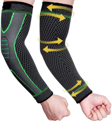DreamPalace India Silicone Elbow Support For Gym-Full Arm Elbow Band Compression Sleeves Braces Elbow Support(Green)