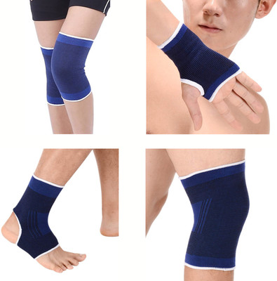 ShopiMoz 4 in 1 Combo Elbow/Palm/Knee/Ankle Support Sports Pain Protector Pain Releif Ankle Support(Blue)