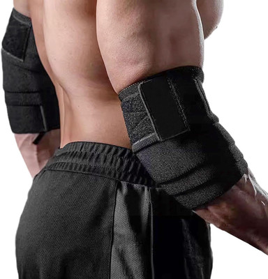 GymWar Unisex Elastic Elbow Support Wrap Elbow Support(Black)