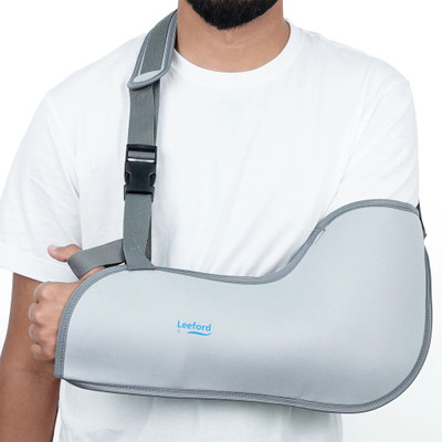 Leeford Shoulder & Arm Support|Ideal For Fractures, Dislocations & Post-Surgery Recovery Hand Support(Grey)