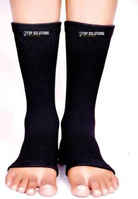 Top Solutions For Every Need 4D Unisex Stretchable Compression Anklet Brace Sleeves For Joint Pain Relief -Pair Ankle Support(Black)