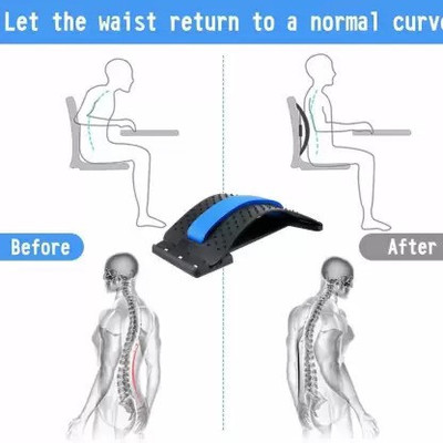MINDKING Multi-Level Back Stretcher Device for Back Pain Relief with Back Support Back / Lumbar Support(Black, Blue)