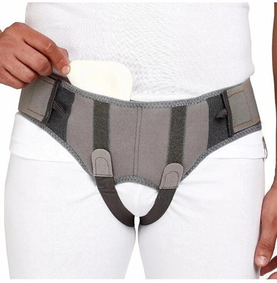 Oliver Hernia Belt for Men Truss for Single/Double Inguinal with 2 Compression Pads Abdominal Belt(Grey)