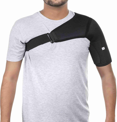 heaven feel Shoulder Support Strap Pain Injury Arthritis Gym Brace Belt Left Hand Shoulder Support(Black)