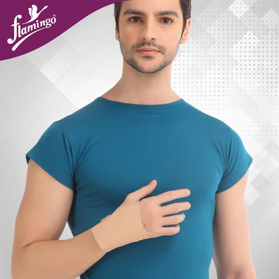 FLAMINGO Wrist Support Brace with Thumb Loop, Beige Wrist Support