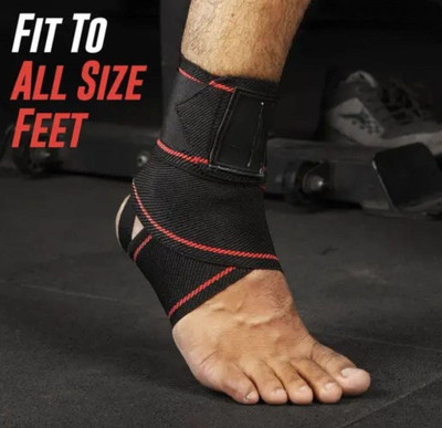 Shopeleven Ankle Strap For Foot Fracture, Broken Ankle & Injury Pain Relief Ankle Support(Black, Red)