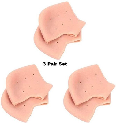 DHEER Silicone Anti Heel Crack Moisturizing Socks, Pain relief (3 Pair) Heel Support