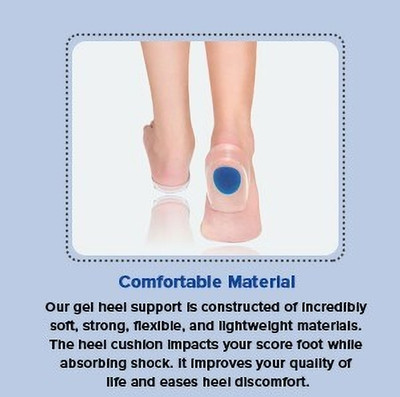 Kreya Enterprise Gel Heel Cups Silicon Heel Pad for Heel Ankle Pain, Heel Spur Shoe Support Pad Heel Support(Blue)