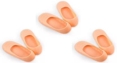 eComKaaj Anti Crack Full Foot Protector Gel CushionPad Moisture PainRelief Imported 3Pair Foot Support(Beige)
