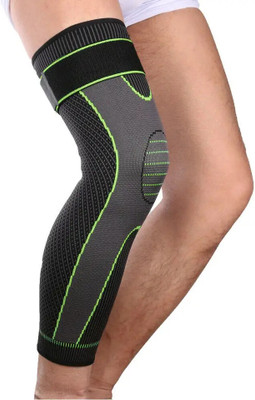 vyzoe Full Leg Compression Sleeves pack of 1 with Wraps Knee Support(Green, Black)