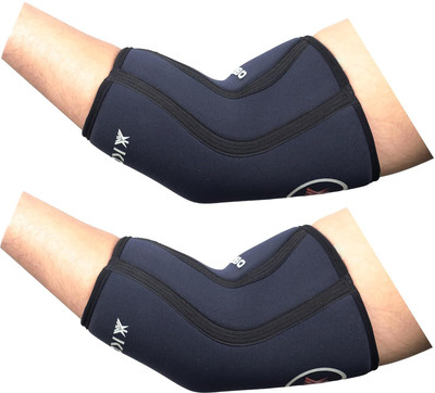 KOBO Elbow Sleeves 5mm Elbow Support Neoprene for Weight Lifting (Pair) Elbow Support(Black)