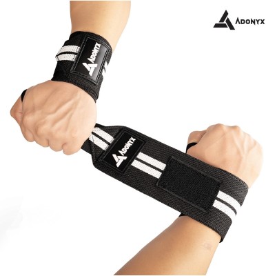 ADONYX Weight Lifting Wrist Support with Thumb Loop Strap for Gym Wrist Support(Black)