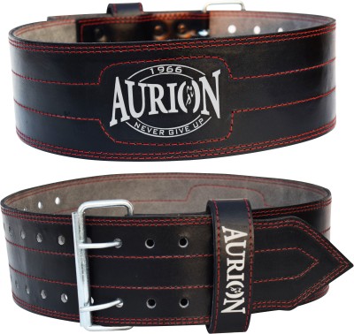 Aurion by 10Club Genuine Leather Pro Weight Lifting Belt Durable Comfortable Waist Support Weight Lifting Belt(Black)