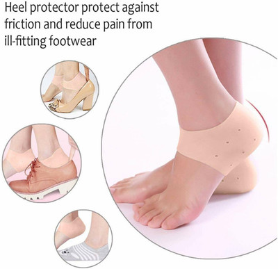 Shree Shyam XII®-113-JM-Anti Crack Silicon Gel Heel Socks Heel Support
