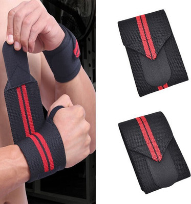 Burnie Wrap Support Band for weightlifting and workout Wrist Support (Red,Black) Abdominal Belt