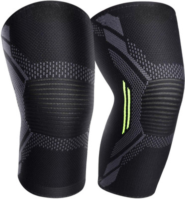 knee cap Adjustable Knee Cap Brace Support for Workout Sports Knee Support(Black, Green)