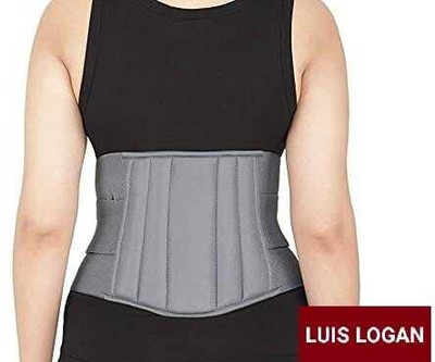 LUIS LOGAN L.S Belt Lower Back Brace Support Fracture Injuries for Men and Women (GREY L) Back / Lumbar Support(Grey)