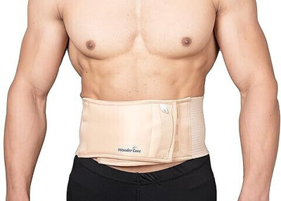Wonder Care Umbilical Hernia Support Belt Belly Button Brace with Foam Pressure Pad Abdominal Belt(Beige)