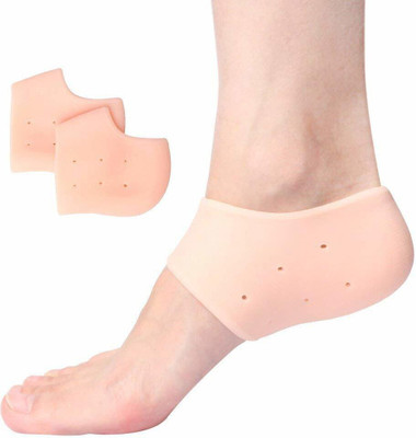 CITYCART Silicon Gel Heel Socks Pad Heel Pain Relief and Anti Heel Cracker Heel Support Heel Support(Beige)