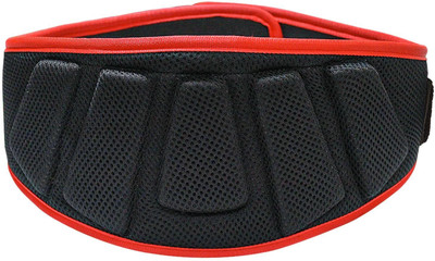 HouseOfCommon Weight lifting Gym Belt Back Support For Men and Women BLACK RED NYLON Back / Lumbar Support