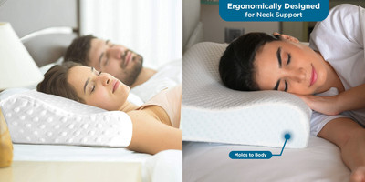 RUSHABH ENTERPRISE Memory Foam Polka Sleeping Pillow Pack of 1(White)