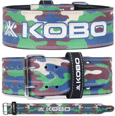 KOBO Camo Print Power Weight Lifting 10 mm Leather Gym Belt Back / Lumbar Support