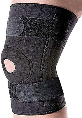 Borniva Functional Knee Support Open Patella Hinge Knee Support BLACK Knee Support(Black)