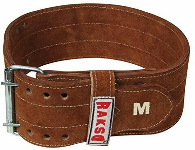 Rakso Weight lifting Gym Belt Back Support For Men and Women GOLD LEATHER Abdomen Back / Lumbar Support