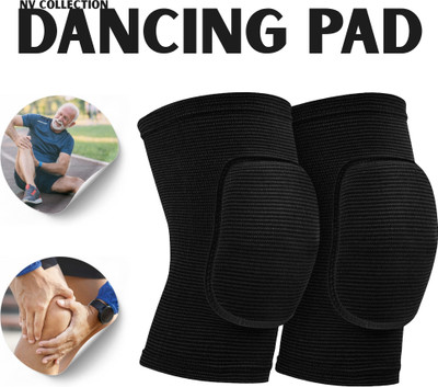 NV COLLECTION Durable Dance Knee Guards with Sleek Cushion Core Knee Support(Black)