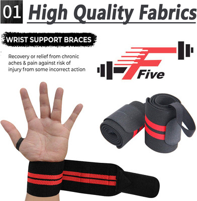 FFive Wrist Support for Men & Women, Wrist Band for Gym Wrist Band Bandage Supporter(Black)
