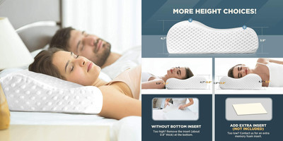 PRATIK MARKETING Memory Foam Geometric Sleeping Pillow Pack of 282(White)