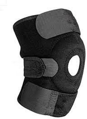 MANROM PACK OF 2 PCS Adjustable Knee Support Patella, Free Size (Black), Pair Knee Support