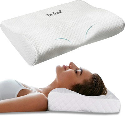 Dr Trust USA 347 Orthopaedic Contoured Memory Foam Pillow for Neck Pain Spondylitis Cervical Pillow(White)