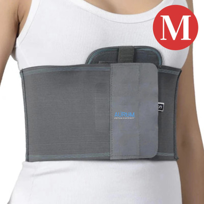 Aurum Elastic Rib Belt Binder, Chest Wrap For Pain Relief, Fractures, Unisex, S Size Back / Lumbar Support(Grey)