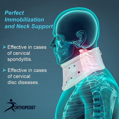 ORTHOPEDIST Cervical Collar Adjustable For Neck Support & Pain Relief For Men & Women Neck Support(White)