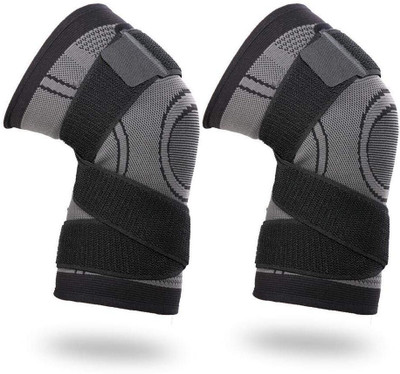Shopeleven Running Hiking - Breathable & Adjustable Cycling & Sports Adjustable Compression Knee Support(Black)