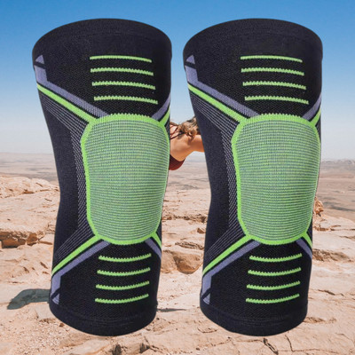 EMMKITZ 2 Pack Brace, Compression Sleeve Unisex, Running,Gym, Hiking Knee Support(Black)
